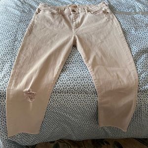 Mother The Looker Crop in Blush Pink size 32